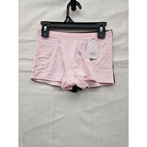 Auden Modal Blend Boyshorts 2 Pack Pink Brown Ribbed Panties XS 022100775